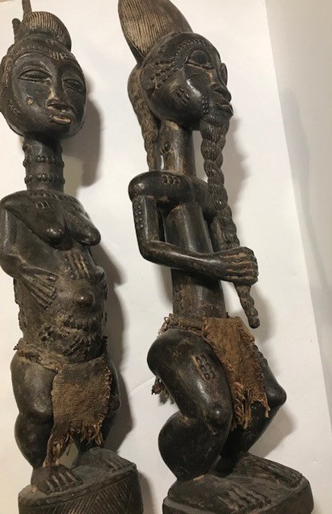 Ivory Coast Wood Carvings Poss. Baule Male and Female Antique Etsy