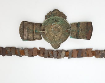 c1800s Antique Ottoman Brass Belt c1800s Antique Ottoman Brass and Niello Paneled Pictorial  main image 4