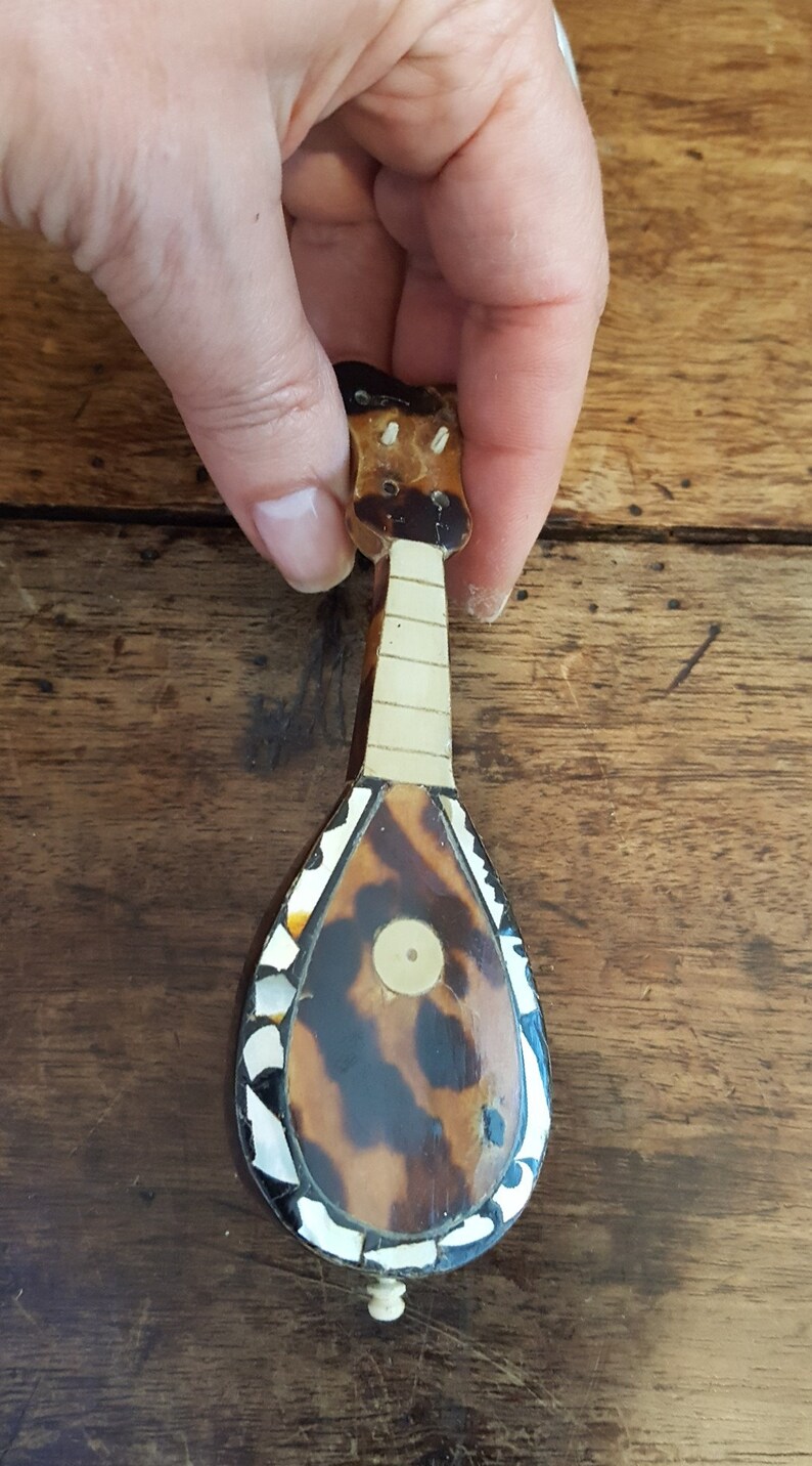 Vintage Miniature Faux Tortoise Shell Mandolin, Guitar and Other String ...