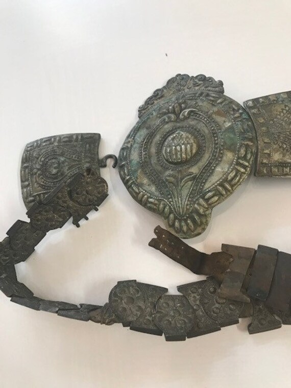 Rare ottoman antique cast brass belt buckle and l… - image 2