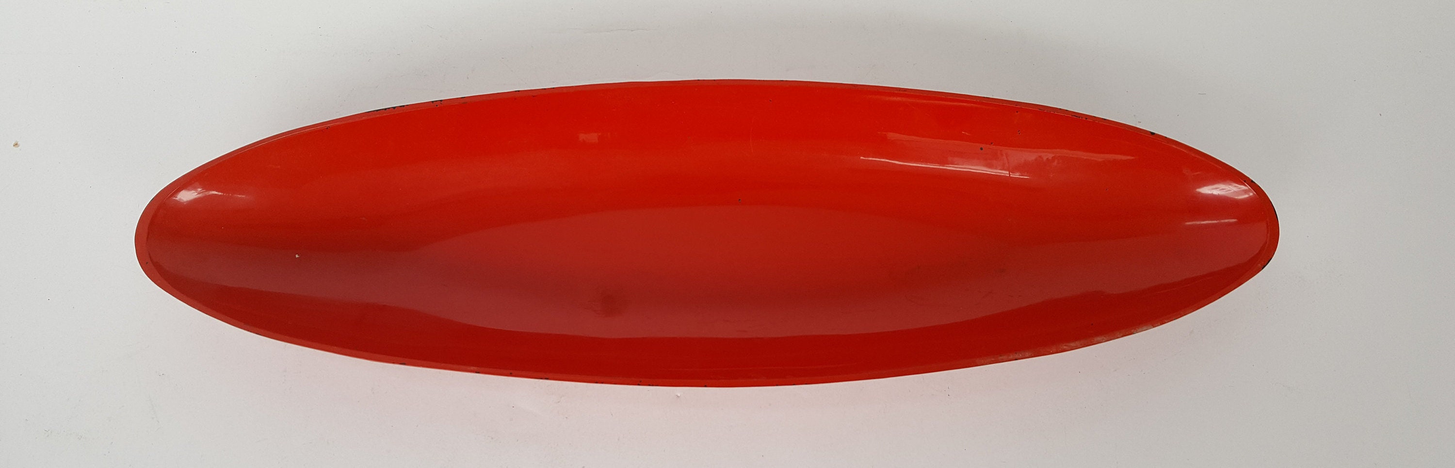 Oval bowl mid century bright red lacquer serving tray