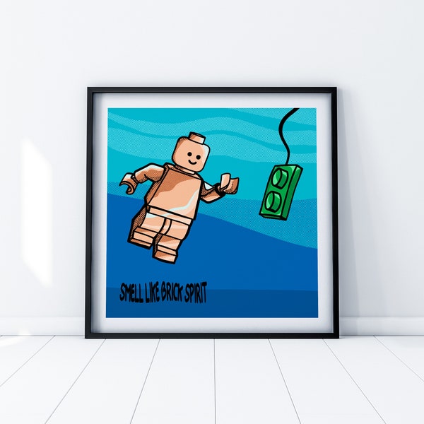 Pop Art - Afol - Poster - Dessin - Bricks - Illustration - Affiche Art - Contemporain - Fan Art - Nirvana - Rock - Album - Nevermind