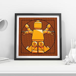 Pop Art - Poster - Drawing - Painting - Illustration - Art Poster - Contemporary - Fan Art - Bricks - Vitruvian Man - Da Vinci
