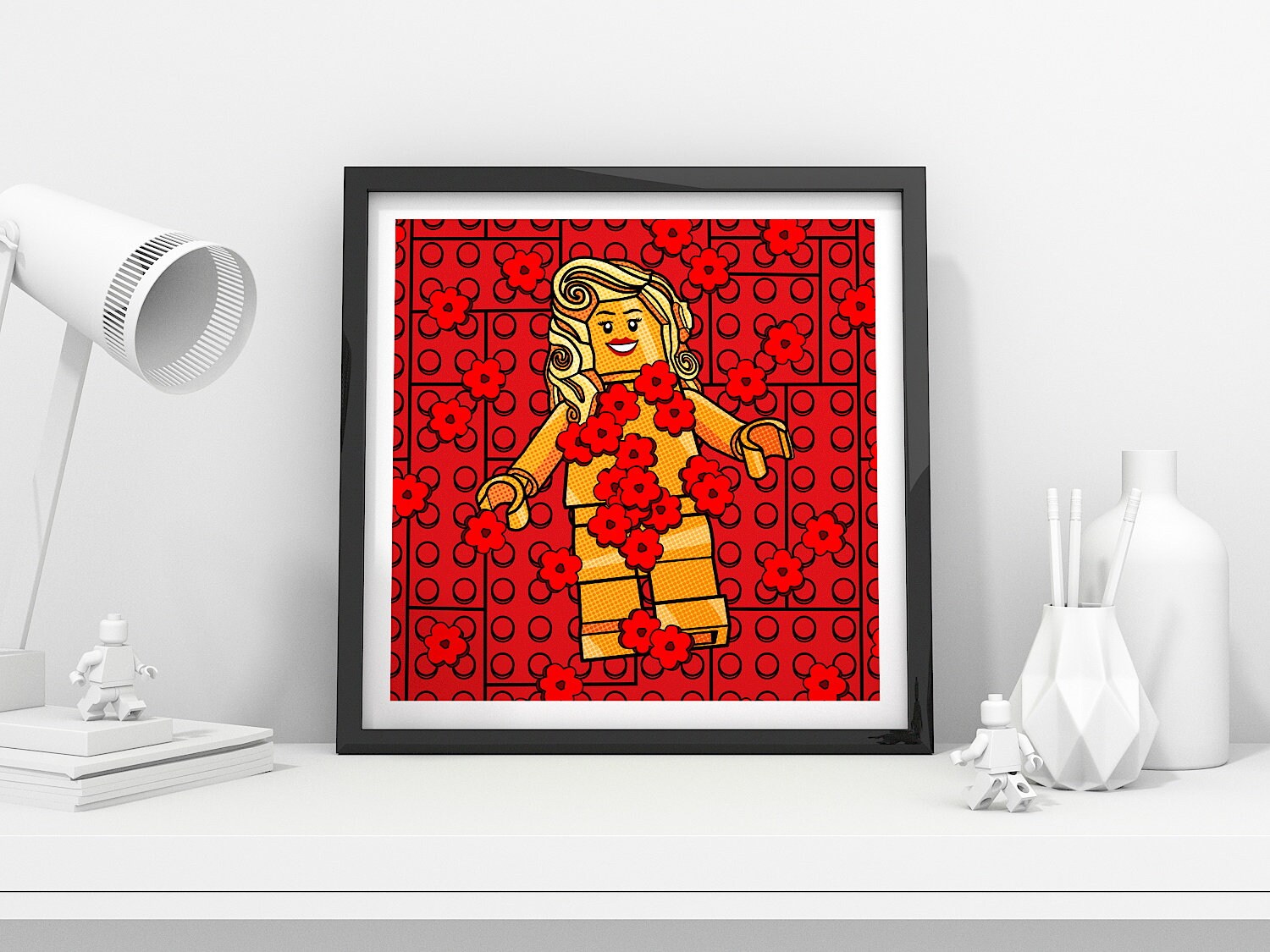 Pop Art - Poster Dessin Tableau Illustration Affiche Contemporain Fan Bricks American Beauty