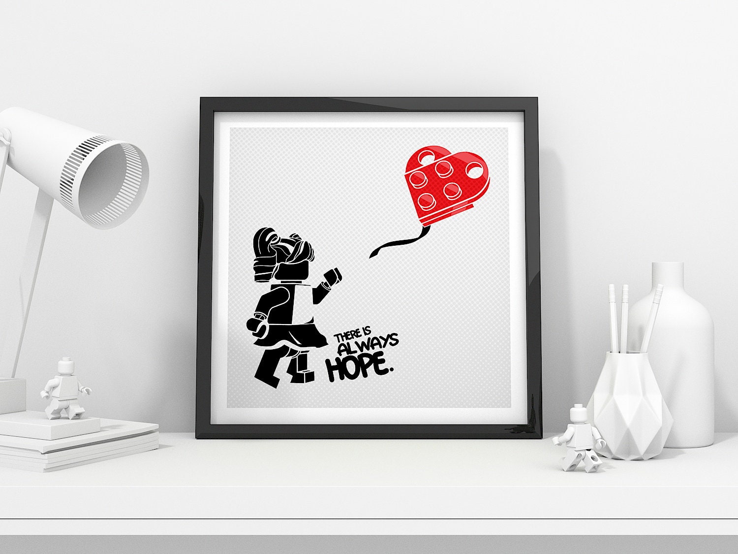 Pop Art - Afol Poster Dessin Tableau Illustration Affiche Contemporain Fan Street Banksy Bricks