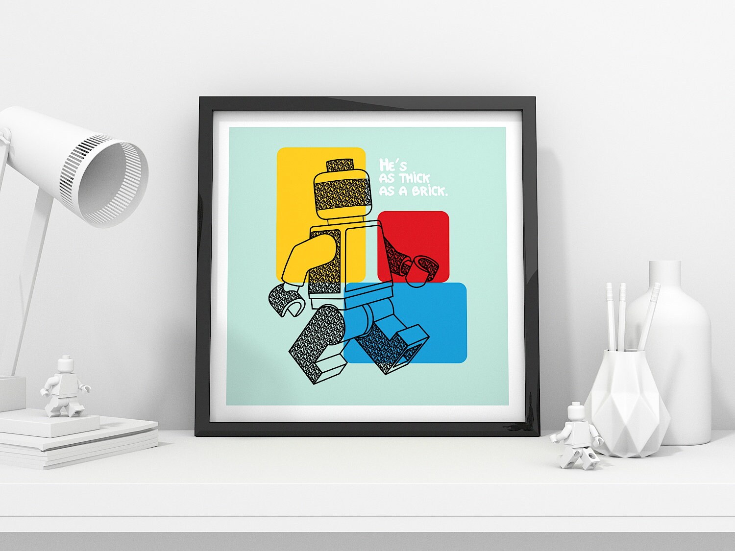 Pop Art - Poster Dessin Tableau Illustration Affiche Contemporain Fan Bricks