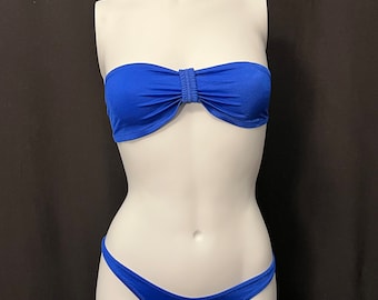 Vintage 1980s  Blue Bandau bikini Small