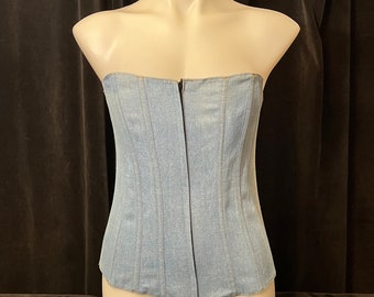 Vintage 90s stretch denim corset-34