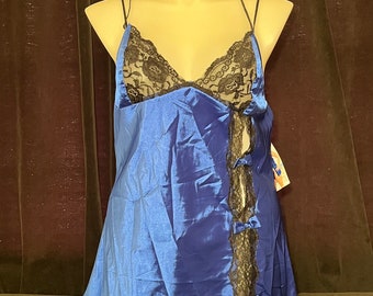 Vintage 90s Blue satin baby doll 1X