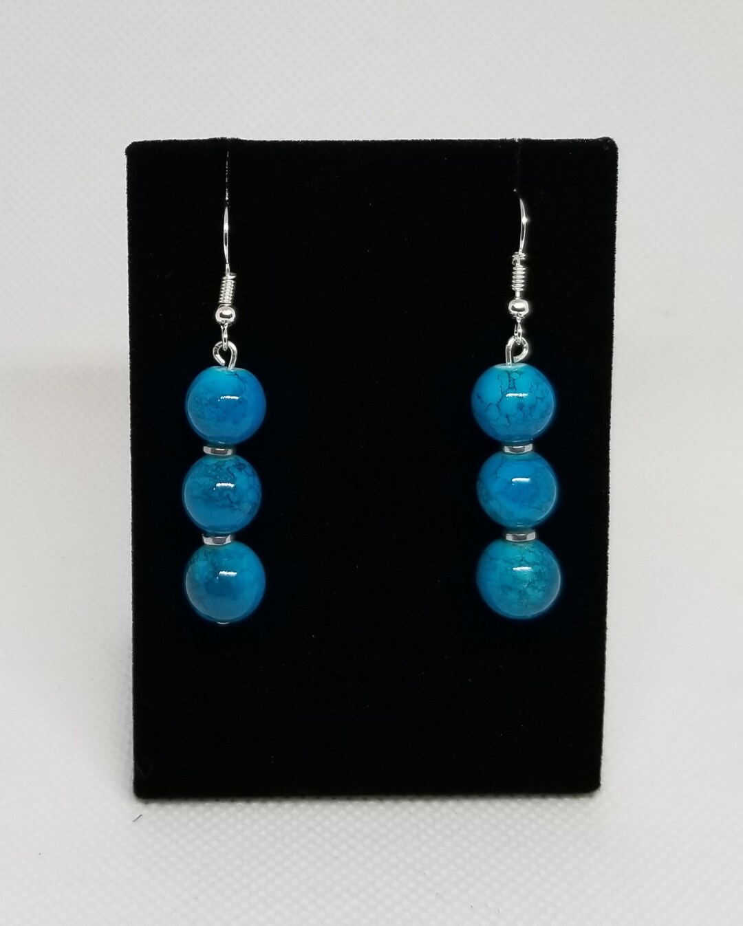 Beautiful Blue Dangle Earrings, With Free Gift Wrapping Free Shipping