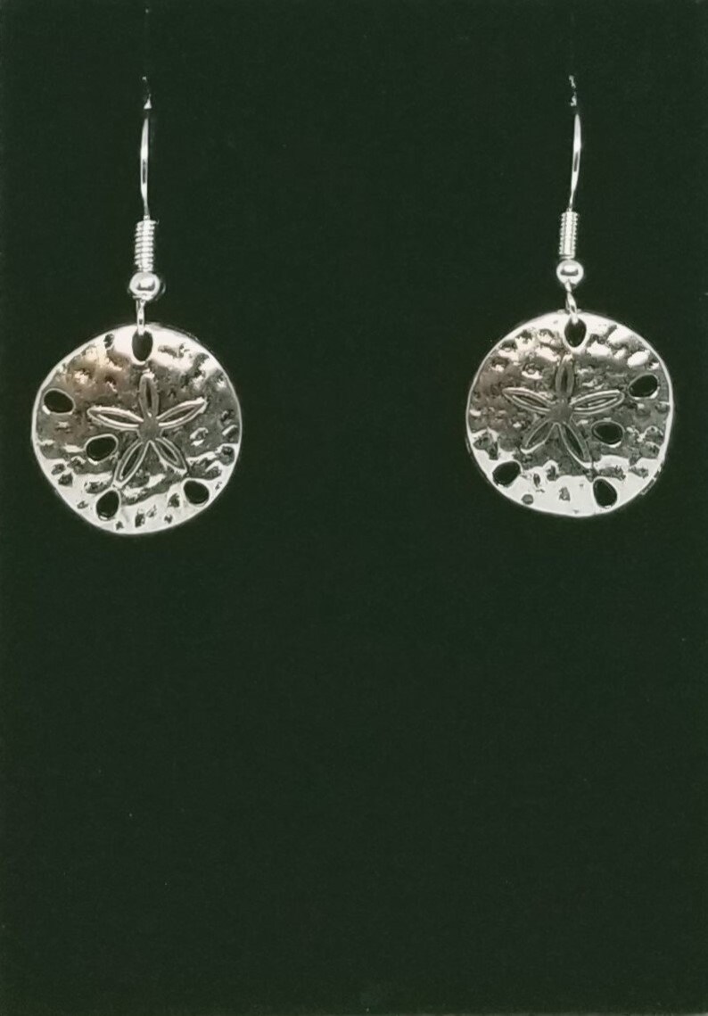 Silver Sand Dollar Earrings Silver Drop Earrings Silver - Etsy
