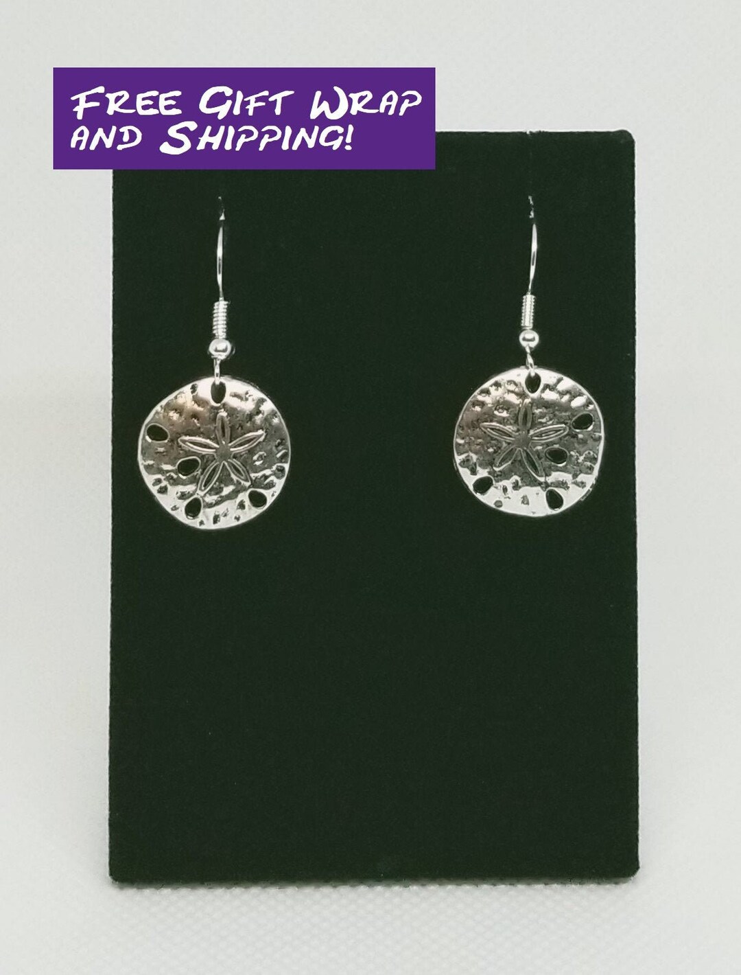Silver Sand Dollar Earrings Silver Drop Earrings Silver - Etsy