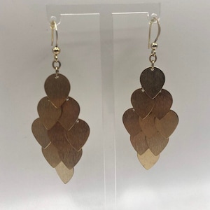 Leafy Brushed Gold Earrings