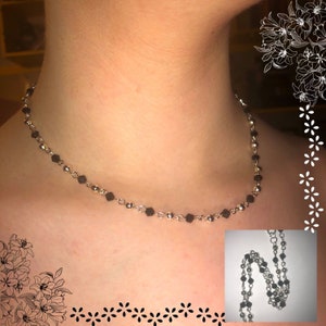 Black Fairy Necklace  | Beaded Chain, Goth, Grunge, Alternative, Fairycore, Cottagecore Jewellery
