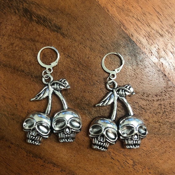 Orecchini Pendenti A Forma Di Scheletro In Argento, Stile Punk Gotico, Per Halloween, Acciaio Inossidabile