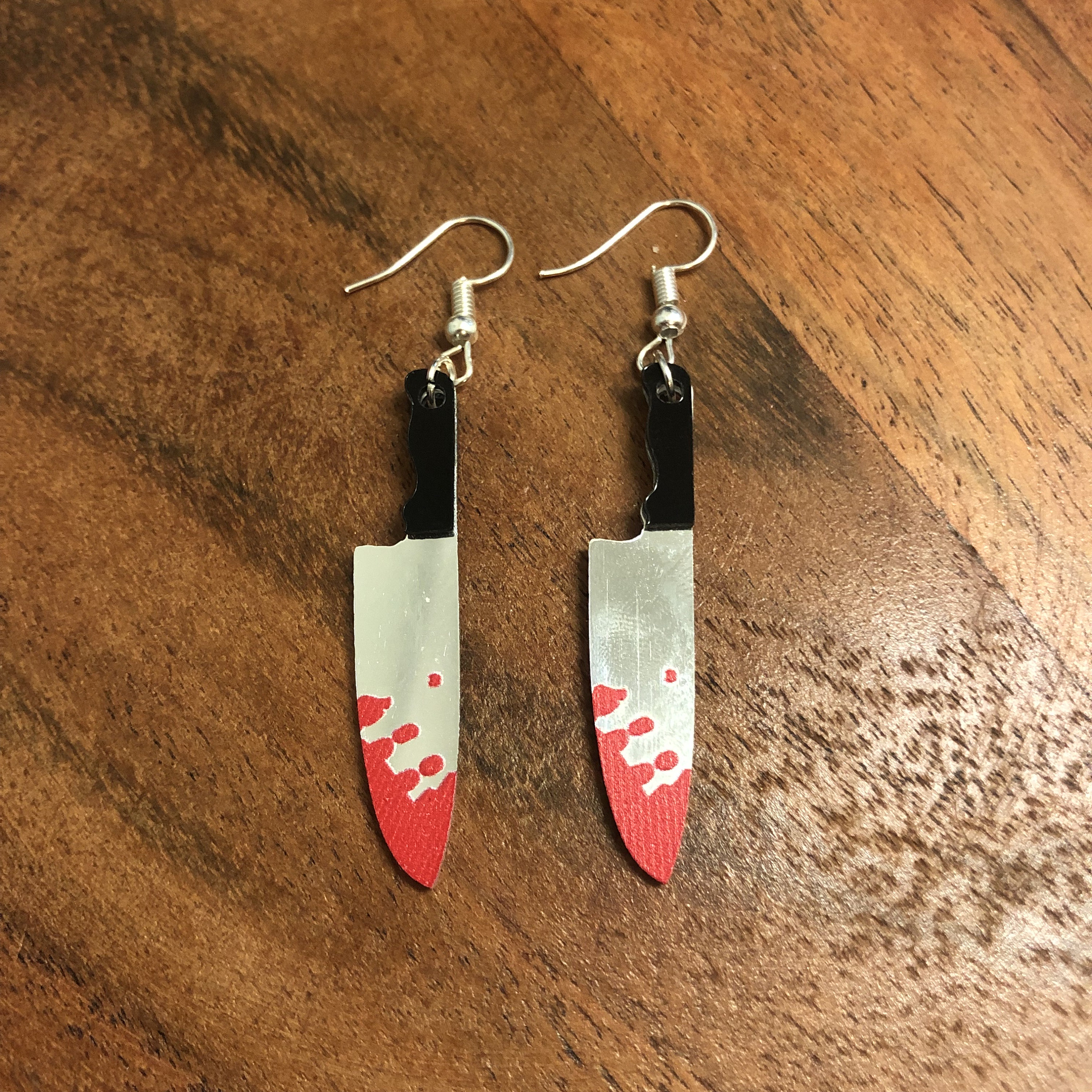 Boucles D'oreilles Halloween Couteau Sanglant – Alliage Et Acrylique – Accessoire Effrayant Pour Déguisement - 6