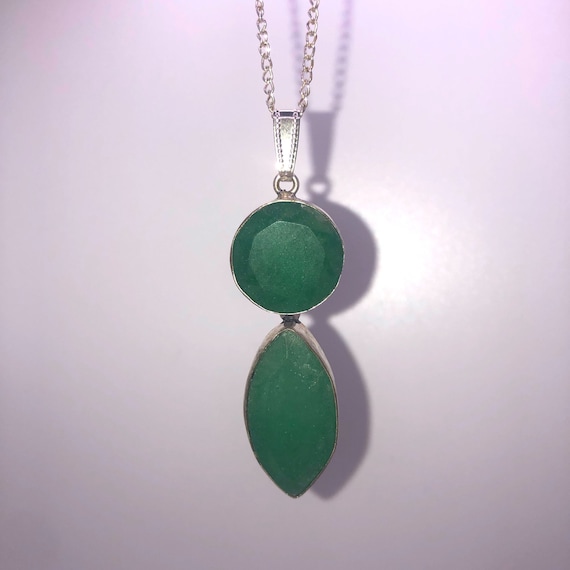 Green agate necklace sale