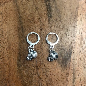 Pumpkin Scene Charm Hoop Earring