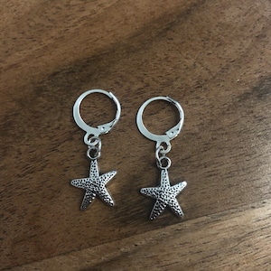 Starfish Charm Hoop Earring