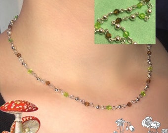 Green and Brown Fairy Necklace