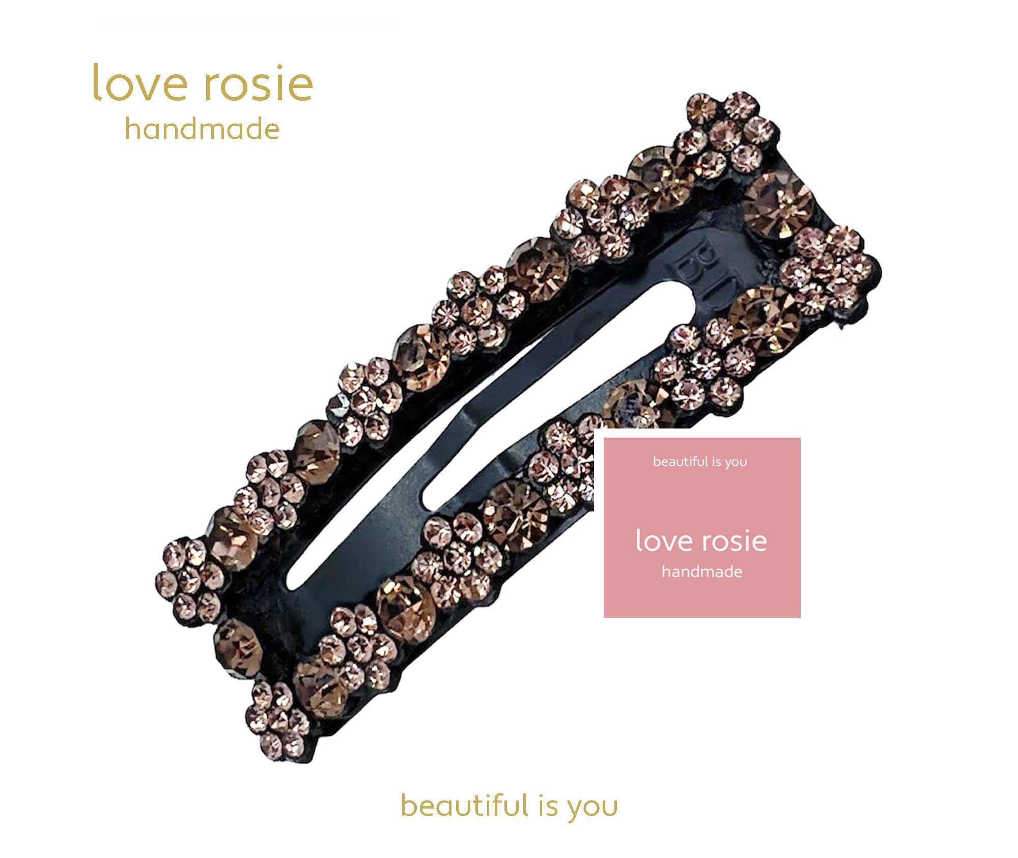 ROSE GOLD RHINESTONE Snap Hair Clips Rectangle Slides - Etsy ROSE GOLD RHINESTONE Snap Hair Clips Rectangle Slides - Etsy