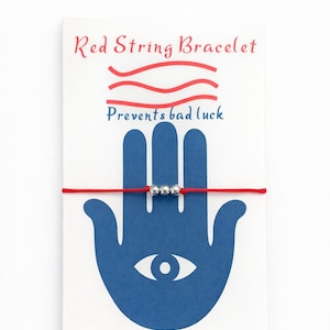 Pulseras de hilo rojo - Protegen contra la mala suerte - Tradición de la Cábala - Regalo para pensar en ti - Joyas de energía positiva - Regalo personalizado