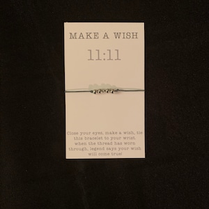 Handmade Wish Bracelet – Personalized Gift, Waxed Cord with Beads, Custom Card, Ready to Gift in Cellophane Bag