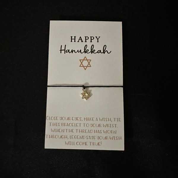 A Hanukkah Wish Bracelet- Chanukah Wish - Thinking of you - Happy Hanukkah- Star of David Bracelet - Friendship Bracelet