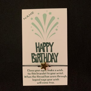 FELIZ CUMPLEAÑOS Pulseras de deseos de amistad/familia - pulsera de deseos - pulsera de deseos personalizada - pensando en ti - amistad a larga distancia