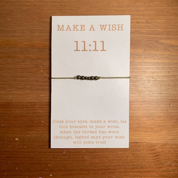 11:11 Make a wish bracelet - friendship gift - thinking of you- miss you- small gift for you- wishes come true- you got this- good luck