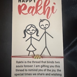 Rakhi Bracelet- brother gift- sister bond - Indian culture- rakhi bandhan- protection - good luck - Hindu- symbolic