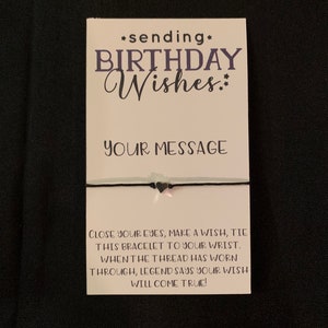 FELIZ CUMPLEAÑOS Amistad / Pulseras de deseos familiares- pulsera de deseos- pulsera de deseos personalizada- pensando en ti- amistad a larga distancia