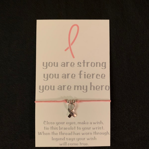 Breast Cancer Awareness Bracelet-fight cancer - survivor- in this together- Friendship Bracelets- you are strong - Hope- thinking of you-