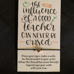teacher wish bracelet- thank you teacher- best teacher- back to school- teacher student gift- teacher appreciation- educators