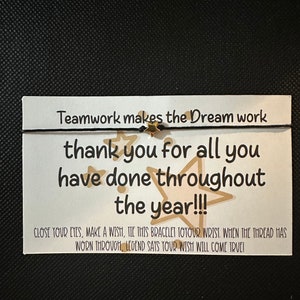 El trabajo en equipo hace que el sueño funcione - regalo de agradecimiento a los empleados - gracias por todo lo que hace- regalo de empleado a los empleados- Pulsera para el personal-