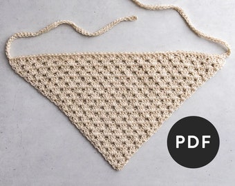 Easy Crochet Granny Stripe Bandana Pattern - Beginner Friendly (PDF Pattern)