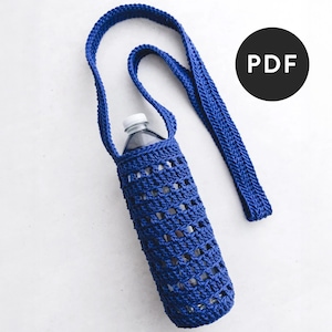 Easy Crochet Water Bottle Holder Pattern - Beginner Crochet Water Bottle Holder - Modern Pattern for Crochet Beginners