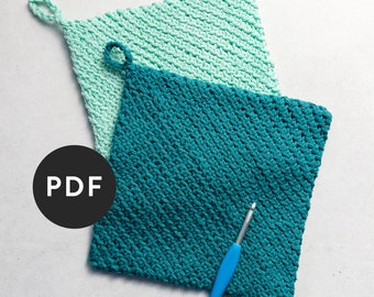 Easy Crochet Potholder Pattern – Double Thick, Diagonal (PDF Pattern)