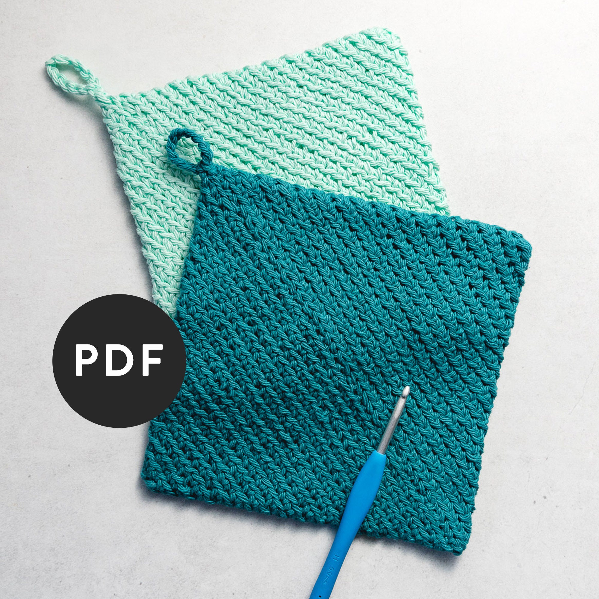 Easy Crochet Potholder Pattern Double Thick Diagonal PDF Pattern Easy Crochet Potholder Pattern Double Thick Diagonal PDF Pattern