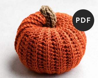 Easy Crochet Pattern for a Rustic Style Farmhouse Pumpkin -  Fall Pumpkin Crochet Pattern for Beginners - Halloween and Thanksgiving Crochet