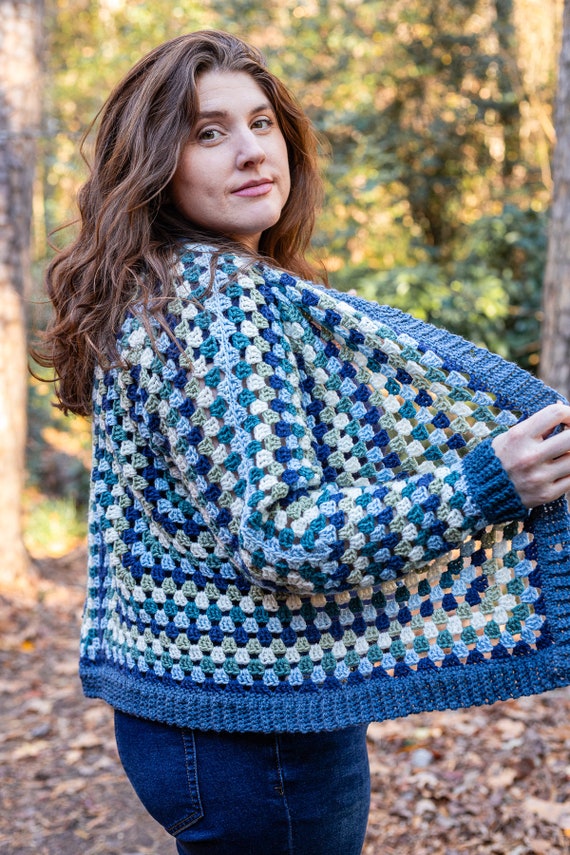 Granny Hexagon Cardigan Crochet Pattern - Easy Hexi Cardi Pattern