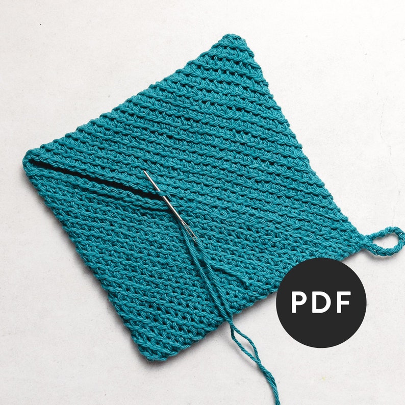 Easy Crochet Potholder Pattern Double Thick Diagonal Etsy