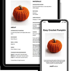 Easy Crochet Pattern for a Rustic Style Farmhouse Pumpkin Fall Pumpkin Crochet Pattern for Beginners Halloween and Thanksgiving Crochet image 3