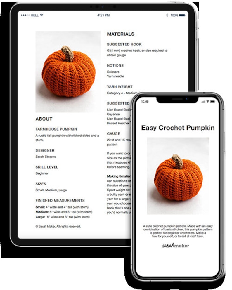 Easy Crochet Pattern for a Rustic Style Farmhouse Pumpkin Fall Pumpkin Crochet Pattern for Beginners Halloween and Thanksgiving Crochet image 3