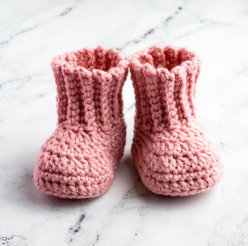 Crochet Baby Booties Pattern Cute Newborn Baby Shoes or Slippers Easy Crochet Pattern for Beginners For Baby Shower or Baptism Gift image 4