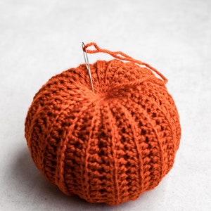 Easy Crochet Pattern for a Rustic Style Farmhouse Pumpkin Fall Pumpkin Crochet Pattern for Beginners Halloween and Thanksgiving Crochet image 4