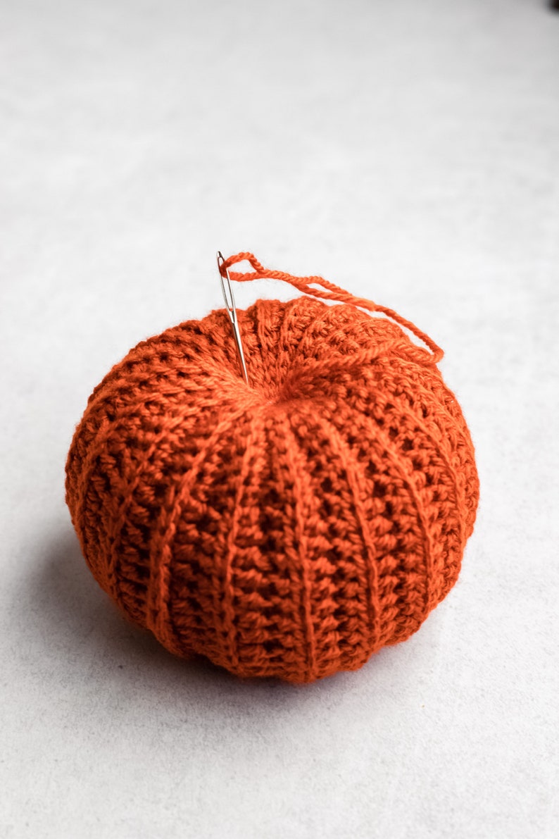 Easy Crochet Pattern for a Rustic Style Farmhouse Pumpkin Fall Pumpkin Crochet Pattern for Beginners Halloween and Thanksgiving Crochet image 4