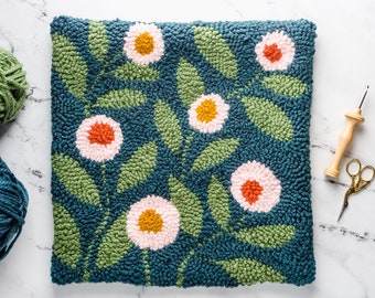 Square Punch Needle Kit - Wildflowers - Stitched Modern