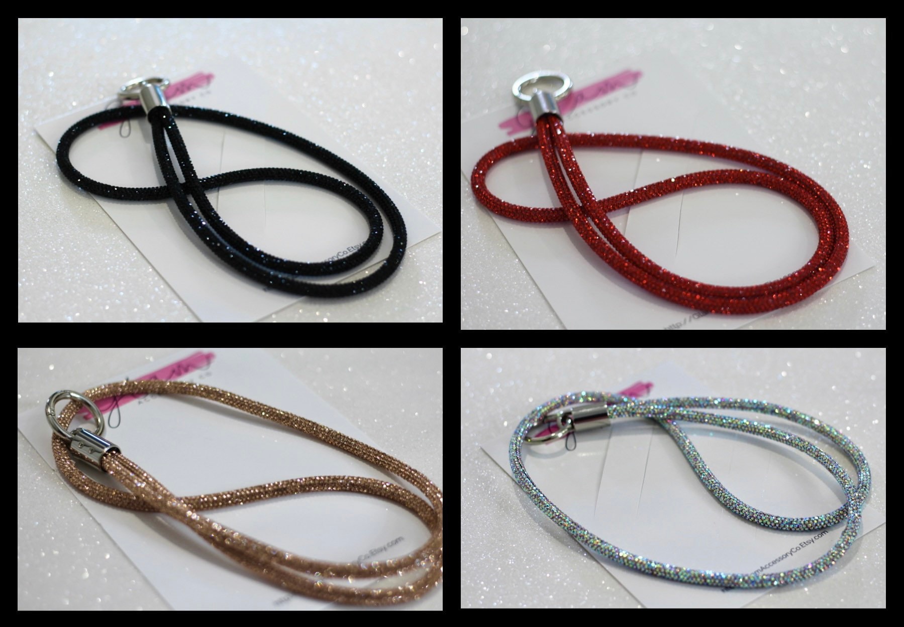 PCL Media Ltd® New Multi Coloured Bling Diamante Rhinestone Sparkly Lanyard ID Card Badge Holder