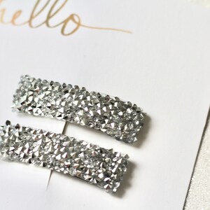 Pure Silver-rhinestone crystal rock sparkly bling snap | Etsy